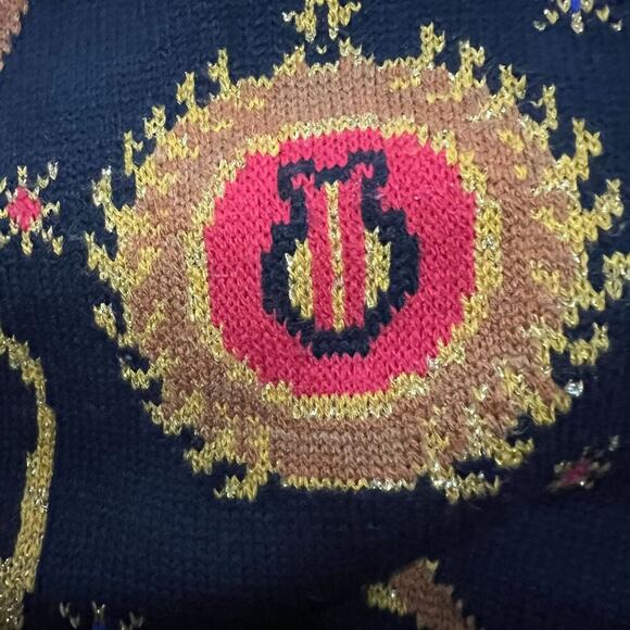 Vintage Norton McNaughton Black Metallic 80’s Cardigan Shoulder Pads Size Large - Picture 3 of 6